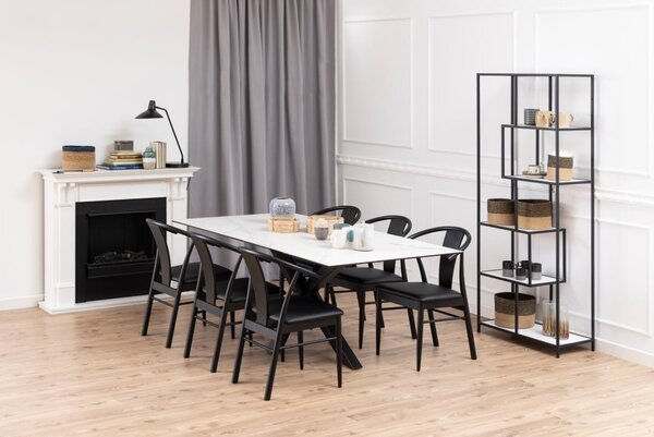 Masa dining Heaven, Alb, 75.5x200x100 cm
