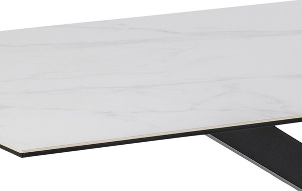 Masa dining Heaven, Alb, 75.5x200x100 cm
