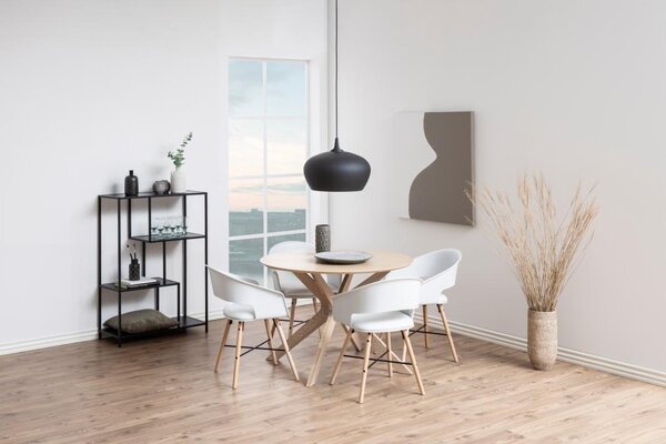 Masa dining I_Duncan, Alb, 75x105x105 cm