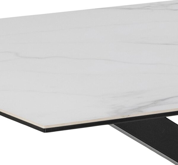 Masa dining Heaven, Alb, 75.5x160x90 cm