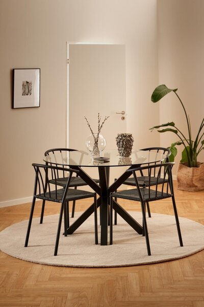 Masa dining Heaven V1, Transparent, 75.5x119x119 cm