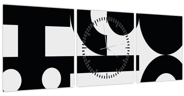 Tablou - Abstracție geometrică N⁰3 (cu ceas) (90x30 cm)