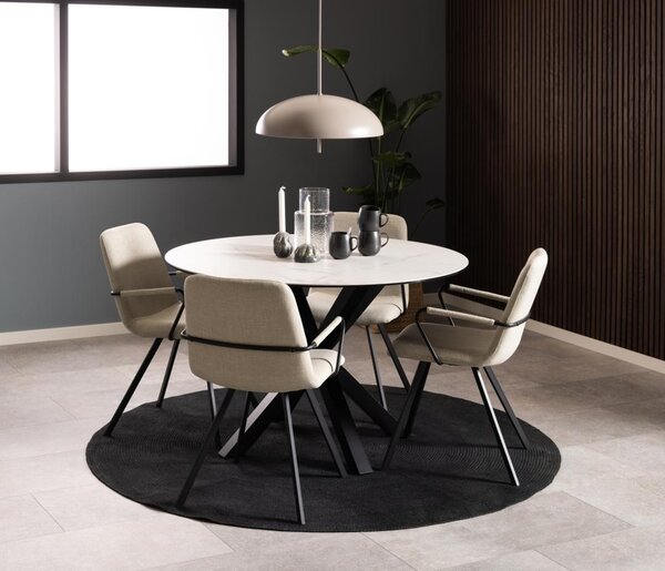 Masa dining Heaven, Alb, 75.5x119x119 cm