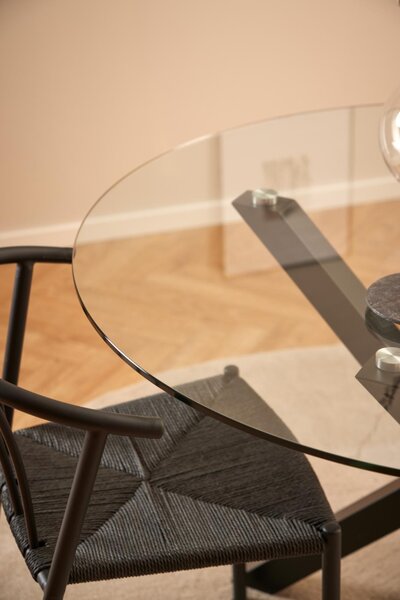 Masa dining Heaven V1, Transparent, 75.5x119x119 cm