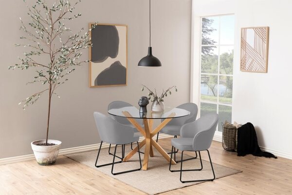 Masa dining Heaven, Transparent, 75.5x119x119 cm