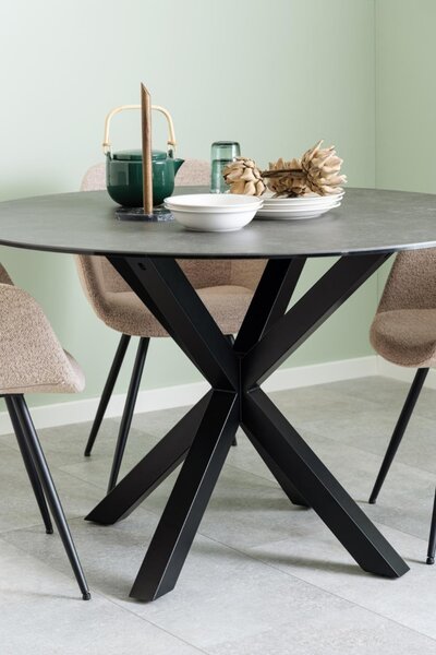 Masa dining Heaven, Negru, 75.5x119x119 cm