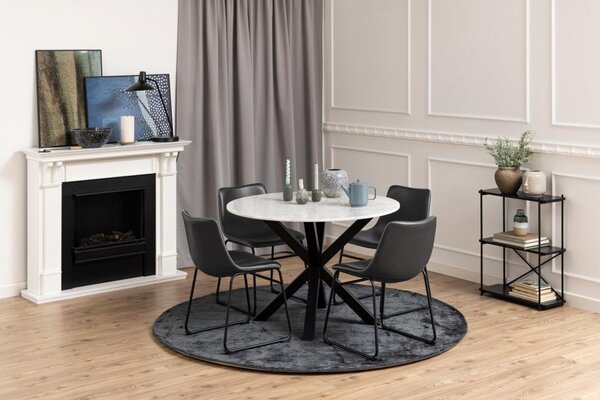 Masa dining Heaven, Alb, 75.5x110x110 cm