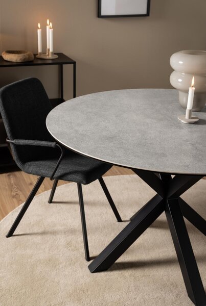 Masa dining Heaven, Gri, 75.5x119x119 cm
