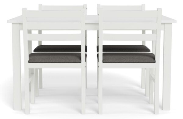 Set 5 piese Masa dining si Scaune Alicante, Alb, 74.5x110x70 cm