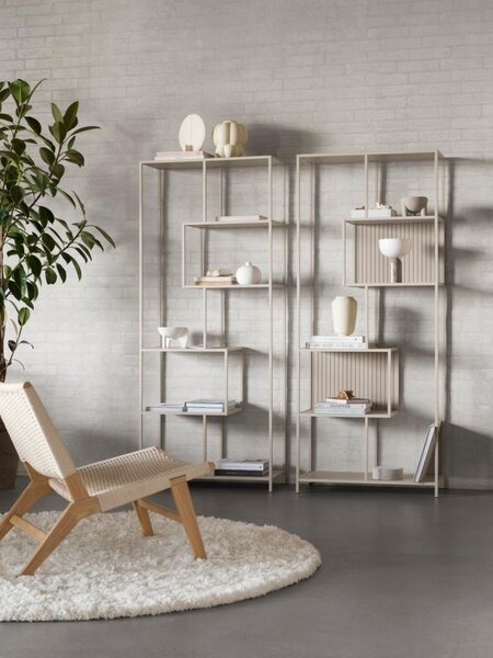 Biblioteca Seaford V1, Gri, 185x77x35 cm