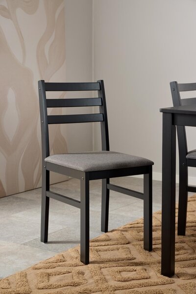 Set 5 piese Masa dining si Scaune Alicante, Negru, 74.5x110x70 cm