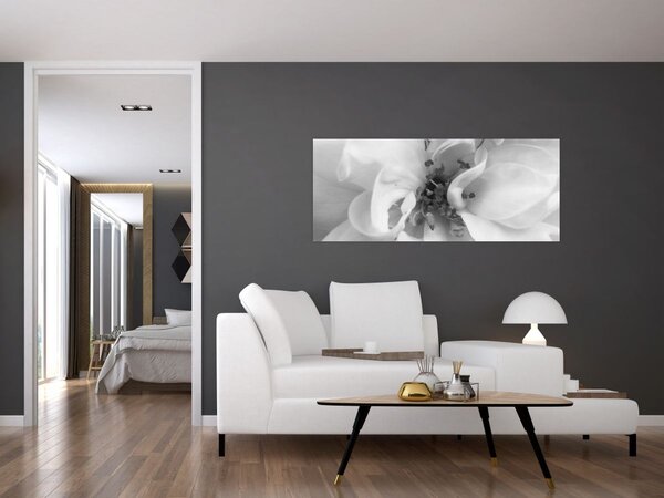 Tablou - Floare,alb-negru (120x50 cm)
