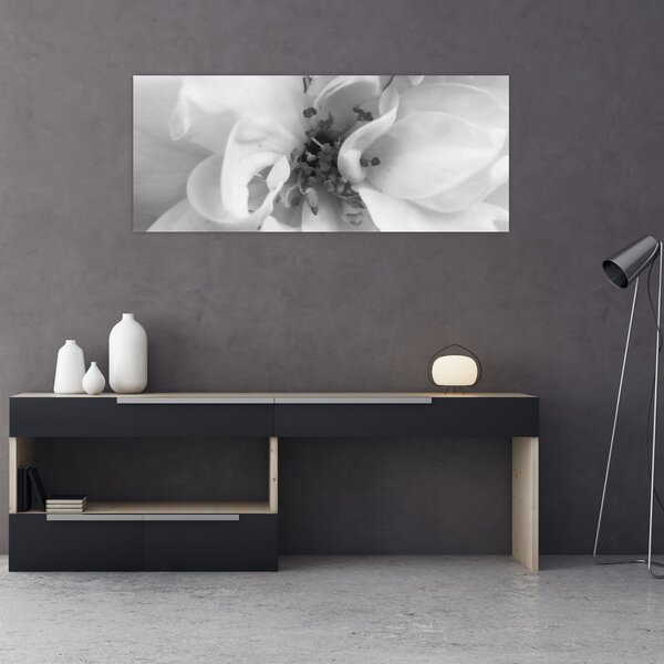 Tablou - Floare,alb-negru (120x50 cm)