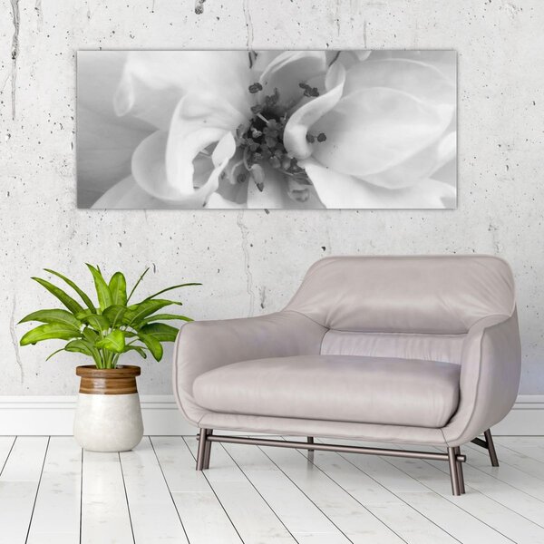 Tablou - Floare,alb-negru (120x50 cm)