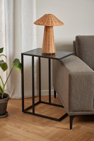 Masuta laterala Seaford, Negru, 63x43x35 cm