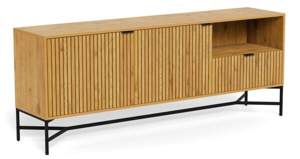 Bufet Jaipur, Negru mat, 70x180x40 cm