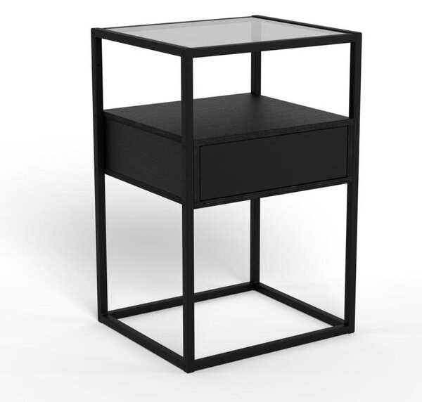 Noptiera Randolf, Gri, 60x40x35 cm