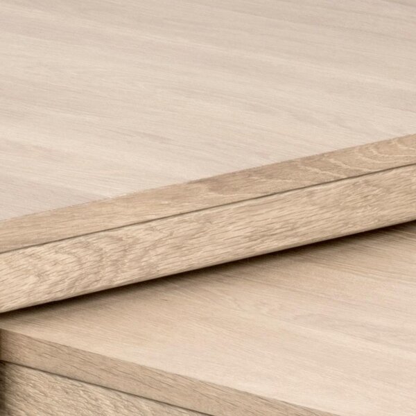 Set 2 piese Masute de cafea Cornus, Alb, 50x70x70 cm