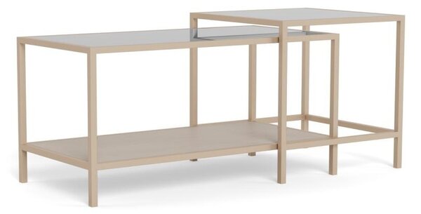 Set 2 piese Masute de cafea Seaford, Transparent, 50x90x50 cm