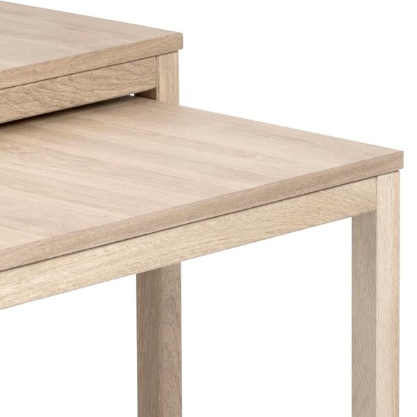 Set 2 piese Masute de cafea Cornus, Alb, 50x70x70 cm
