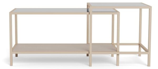 Set 2 piese Masute de cafea Seaford, Transparent, 50x90x50 cm