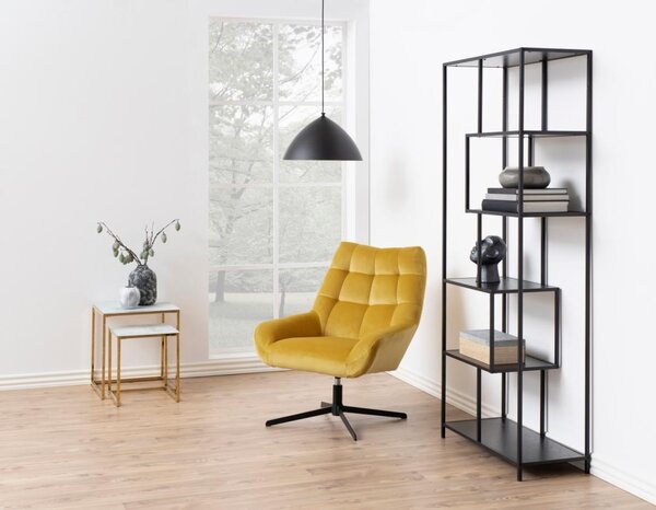 Biblioteca Seaford, Negru V1, 185x77x35 cm