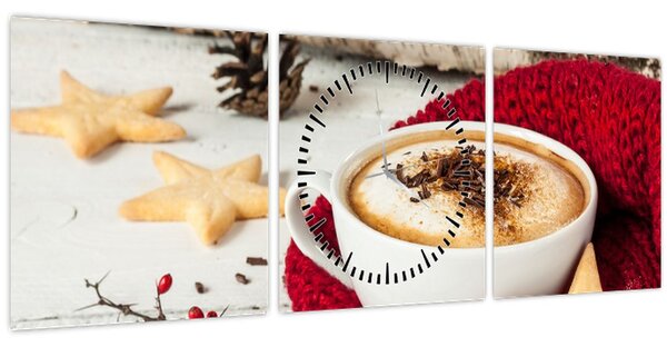 Tablou - Cappuccino (cu ceas) (90x30 cm)