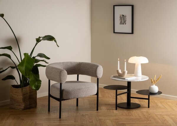 Masuta de cafea Lahti, Alb, 47x60x60 cm