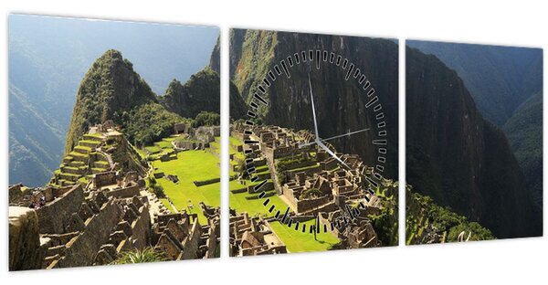 Tablou - Lame in Machu Picchu (cu ceas) (90x30 cm)
