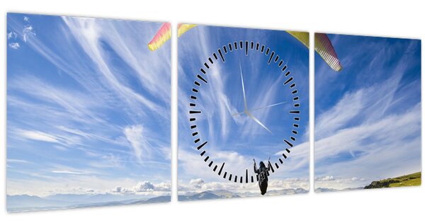 Tablou - Paragliding (cu ceas) (90x30 cm)