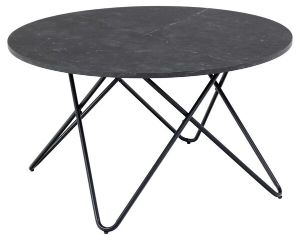 Masuta de cafea Wyre, Negru, 45x80x80 cm