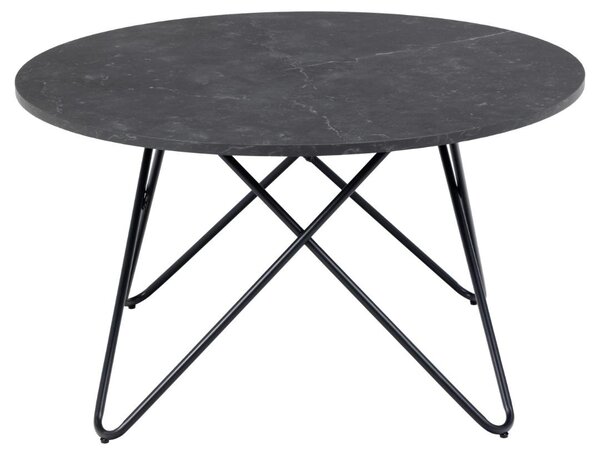 Masuta de cafea Wyre, Negru, 45x80x80 cm