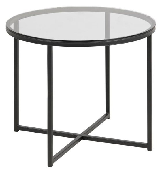 Masuta laterala Cross, Gri, 45x55x55 cm