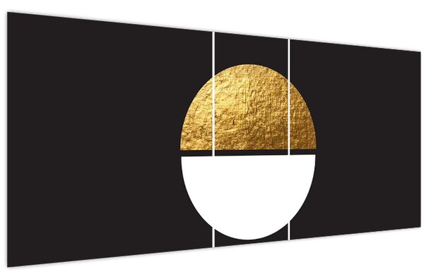 Tablou - Abstracție de aur și negru N⁰1 (120x50 cm)