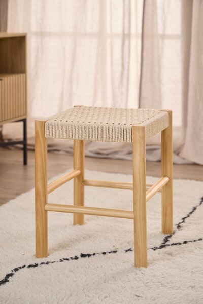 Taburet Alvin, Alb, 45x35x35 cm