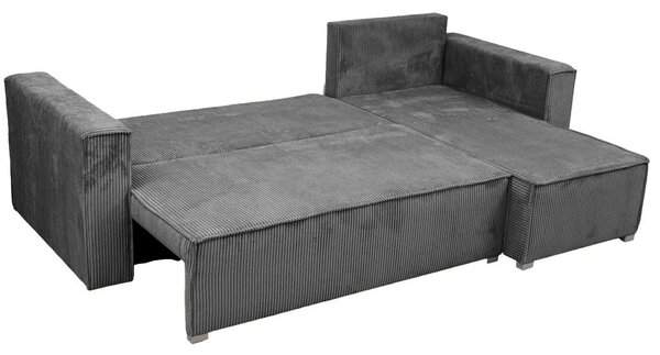 Canapea colt extensibila SMART COSARO gri, cu colt bilateral + 2 perne CADOU