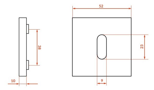 Kuchinox Kuchinox, rozetă mâner pentru cheie de interior, auriu mat, LAV-LK1_G01A