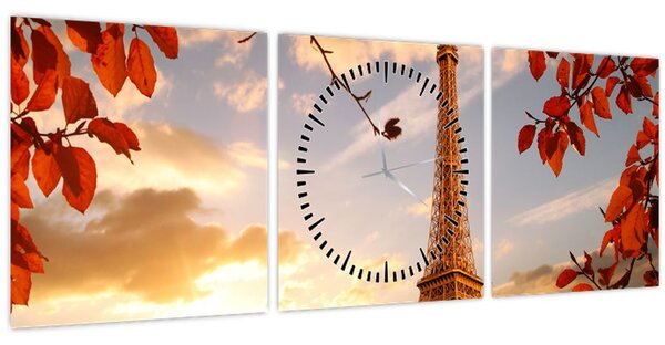 Tablou - Paris (cu ceas) (90x30 cm)