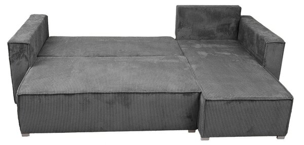 Canapea colt extensibila SMART COSARO gri, cu colt bilateral + 2 perne CADOU