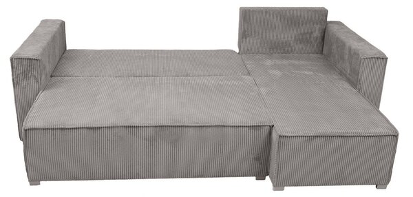 Canapea colt extensibila SMART COSARO gri deschis, cu colt bilateral + 2 perne CADOU