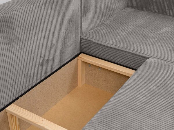 Coltar in forma de U SMART COSARO 295x140 cm, gri deschis