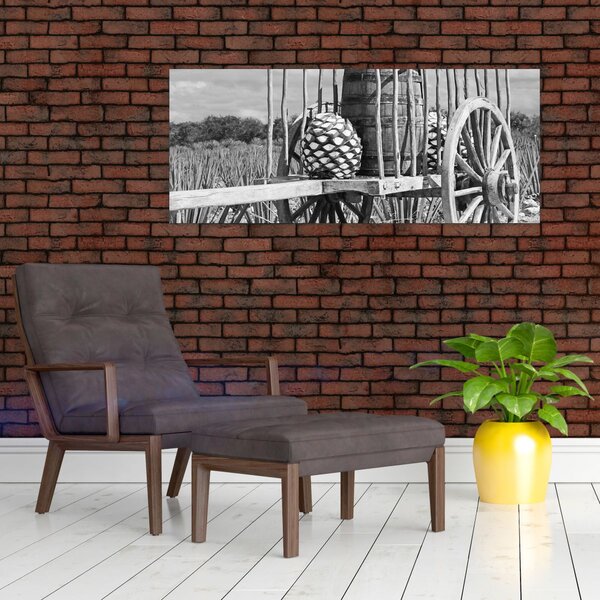 Tablou - Remorcă,alb-negru (120x50 cm)