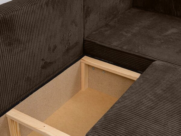 Coltar in forma de U SMART COSARO 295x140 cm, maro inchis