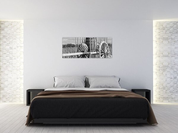 Tablou - Remorcă,alb-negru (120x50 cm)
