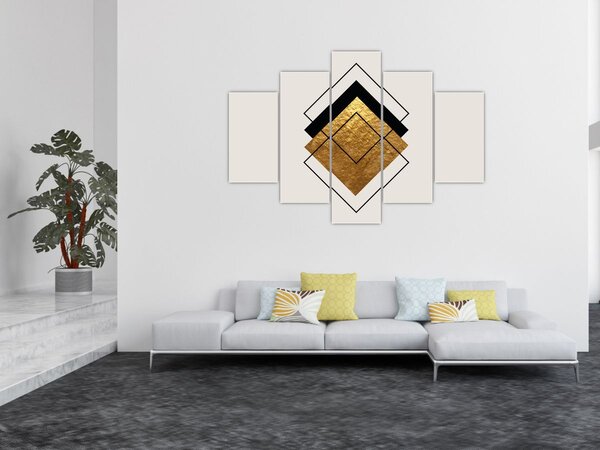 Tablou - Abstracție de aur și alb N⁰1 (150x105 cm)