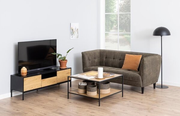 Comoda TV Seaford V1, Negru, 45x140x40 cm