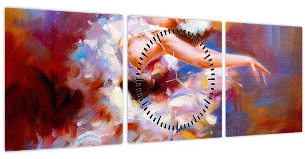 Tablou - Balerină,pictură (cu ceas) (90x30 cm)
