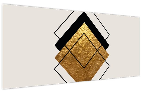 Tablou - Abstracție de aur și alb N⁰1 (120x50 cm)