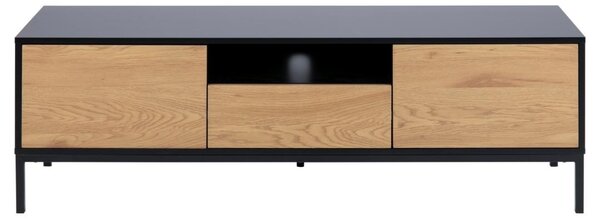 Comoda TV Seaford V1, Negru, 45x140x40 cm