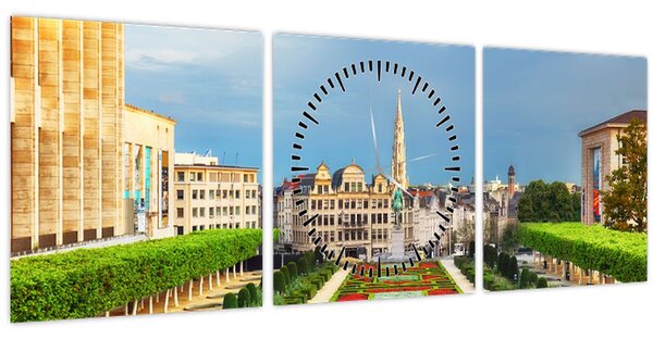 Tablou - Brussels (cu ceas) (90x30 cm)